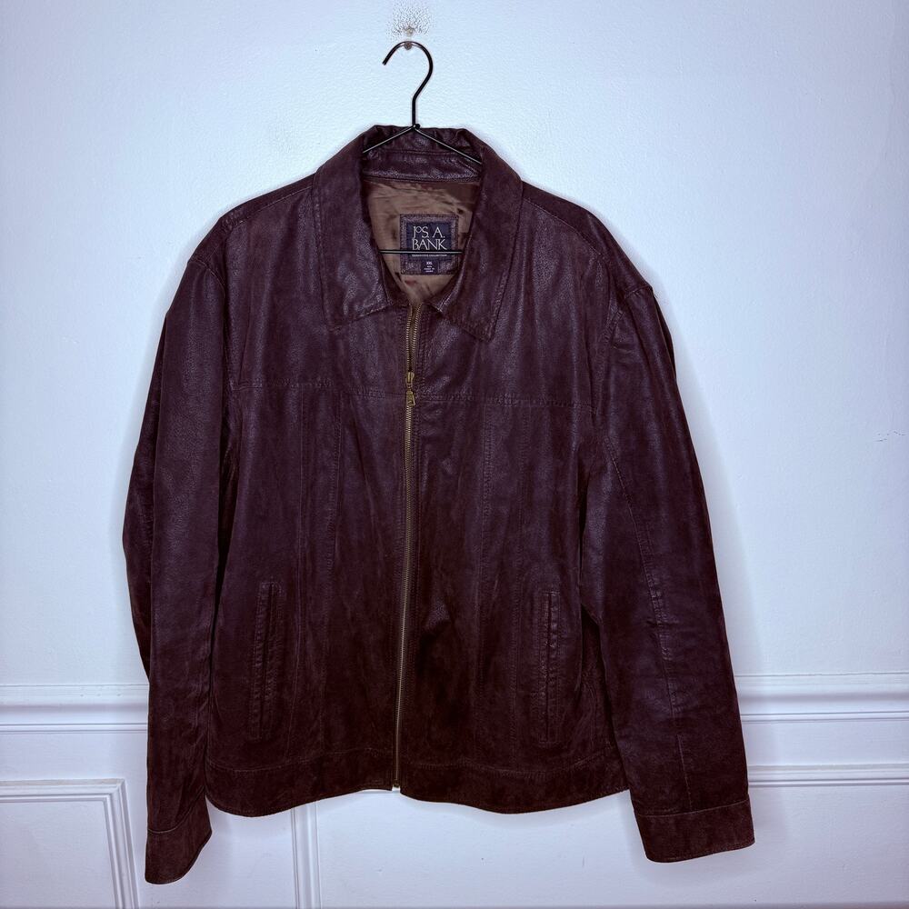 Jos A Bank Executive Collection Mens XXL Brown Suede Leather Jacket